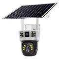 Solar-powered binocular surveillance camera for outdoor security with 4MP resolution