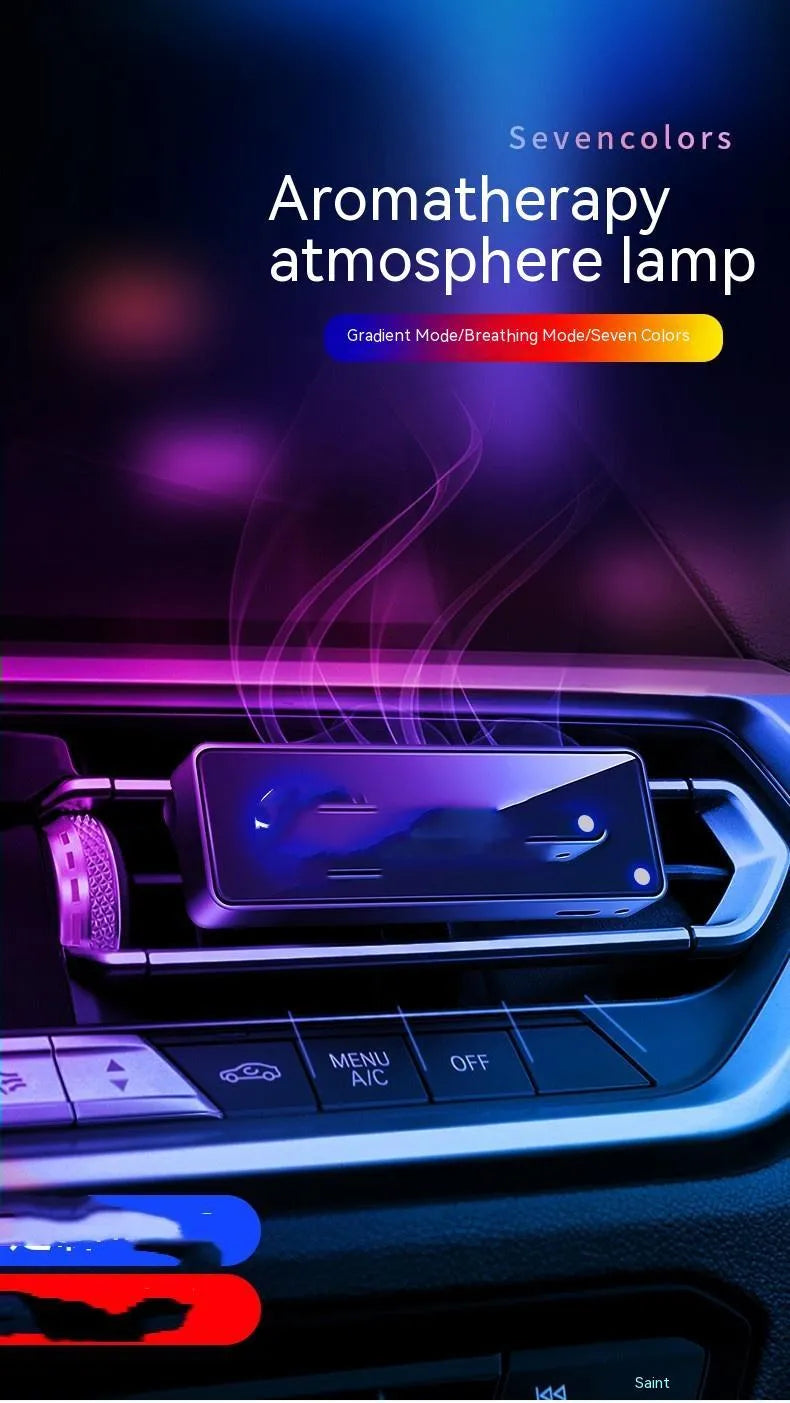 Black automobile aromatherapy air outlet light with USB cable and fragrance sticks