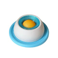 Yellow anti-spill slow feeder cat toy for indoor cats