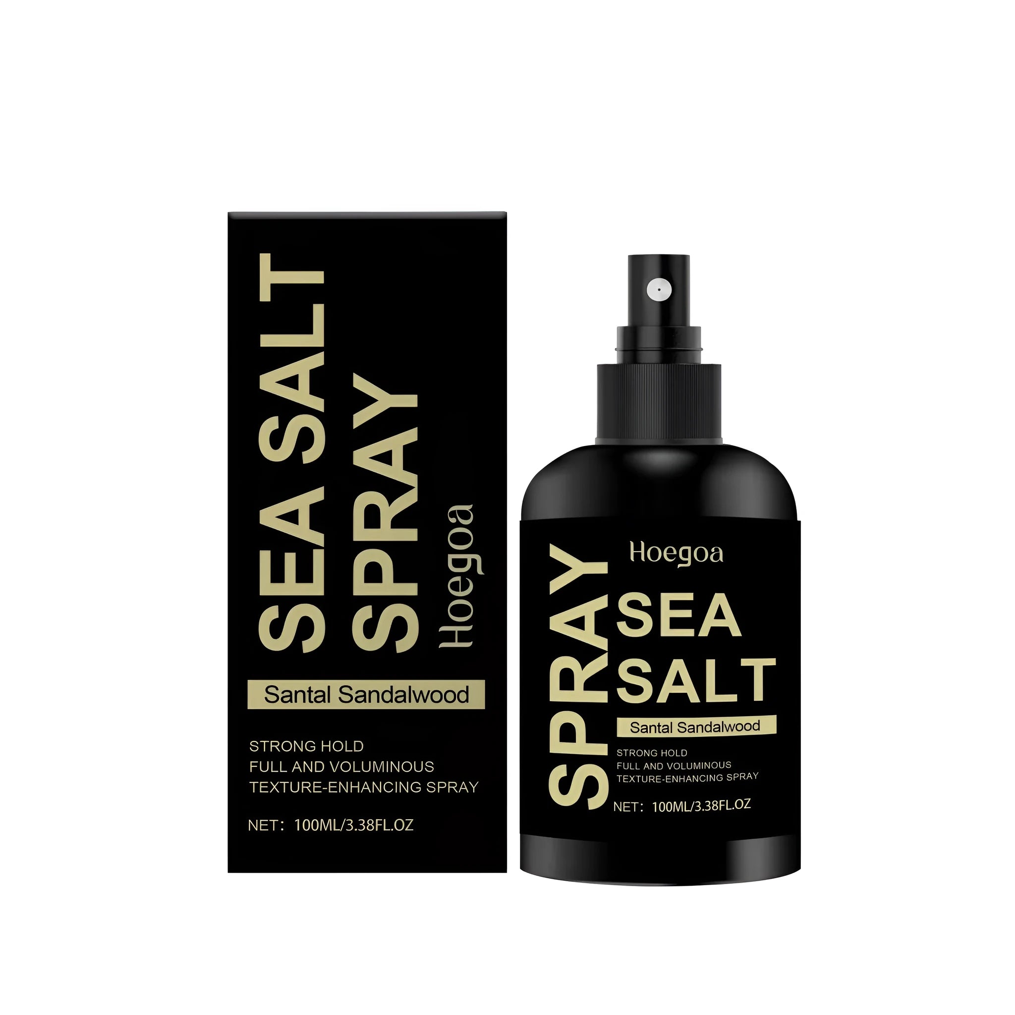 100ml bottle of sea salt hair styling spray with sandalwood extract