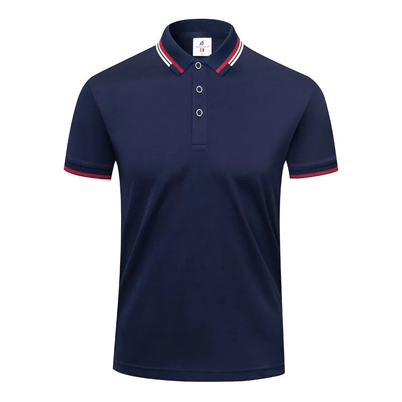 190g ice cotton lapel short sleeve top in bean green colour, front view, casual wear