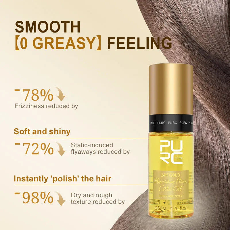 Yellow 50ml curly hair repair essential oil bottle for split ends and scalp oil control treatment