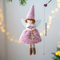 Pink and white cloth angel skirt Christmas pendant ornament with modern simplicity design
