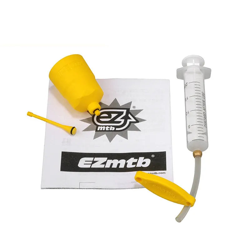 EZmtb bicycle hydraulic disc brake oil bleed kit tools with syringes, adapters and wrenches