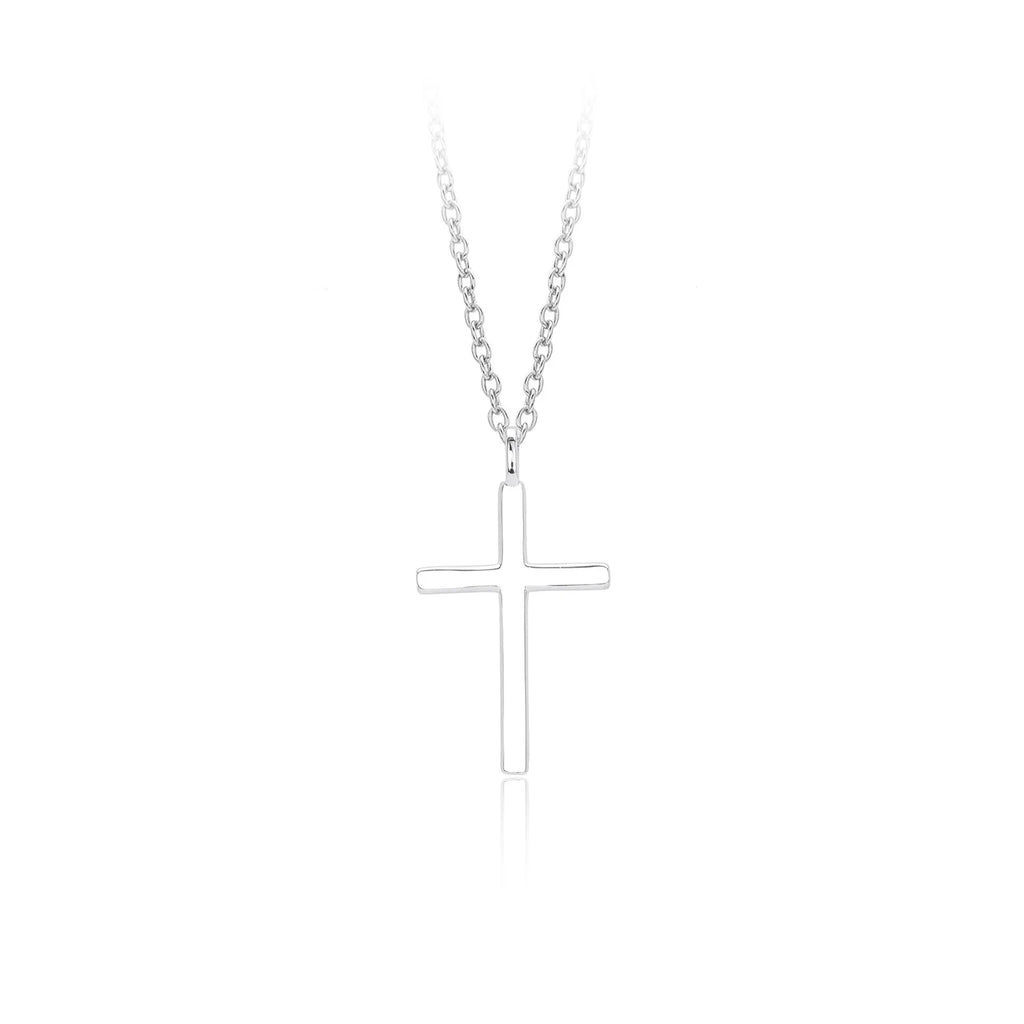 S925 sterling silver cross pendant necklace with adjustable 41-50cm chain