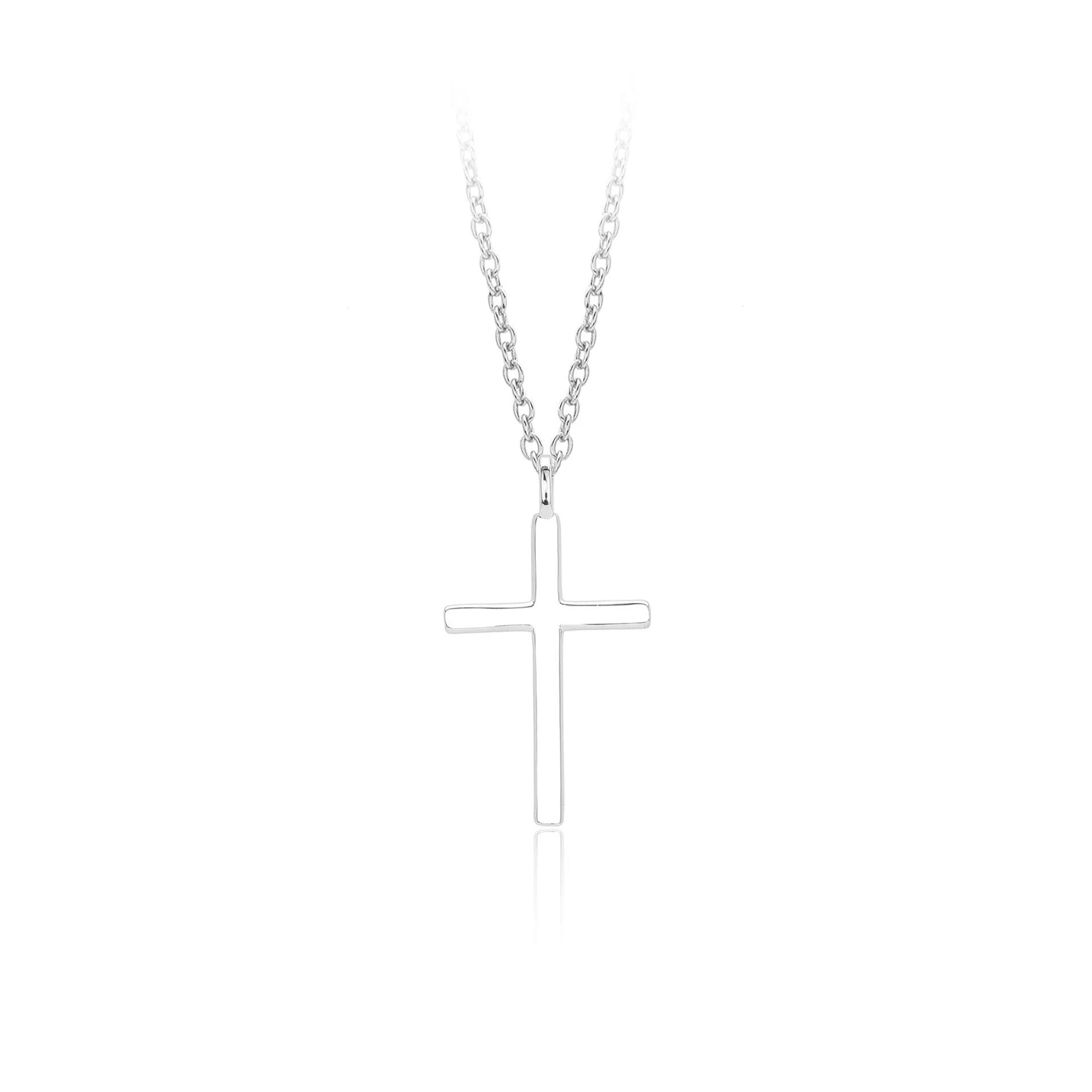 S925 sterling silver cross pendant necklace with adjustable 41-50cm chain