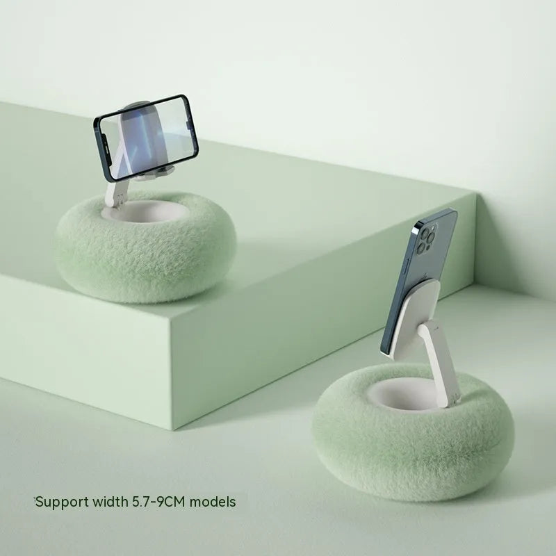 Mobile phone tablet rotating bracket with ABS body, 300mm base, and 230mm pull rod in pink colour