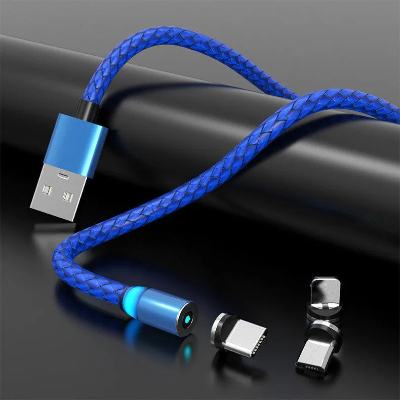Magnetic phone charging cable with breathing light in various colour options