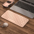 Ultra-thin wireless keyboard and mouse set with quiet keys in black, white or pink colour options