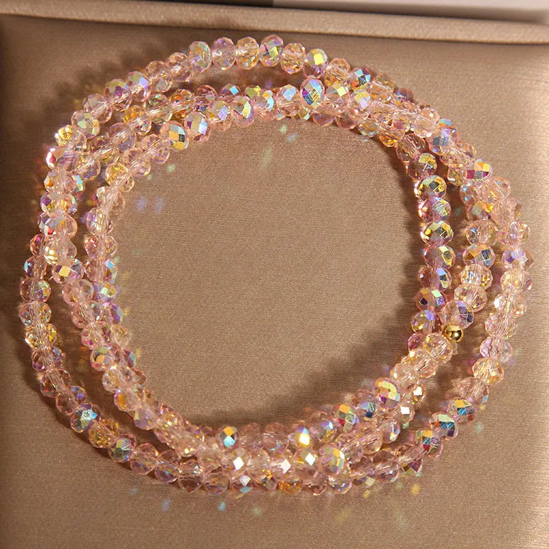 New Chinese Style multi-layer champagne crystal bracelet women light luxury three-circle design