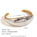 Women's geometric gold jewellery set with earrings, bracelet and necklace on stainless steel