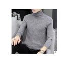 Men's slim fit high neck twist knit sweater in beige, long sleeves, acrylic fabric