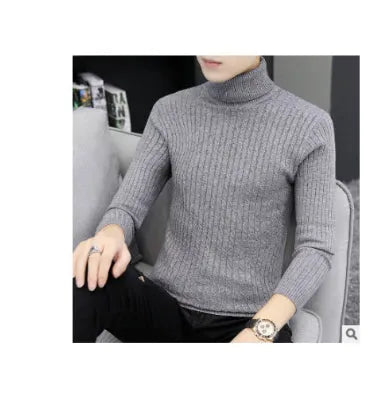 Men's slim fit high neck twist knit sweater in beige, long sleeves, acrylic fabric