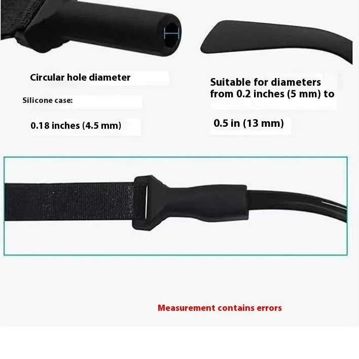 Black adjustable glasses cord with silicone earpieces for anti-slip eyewear retention