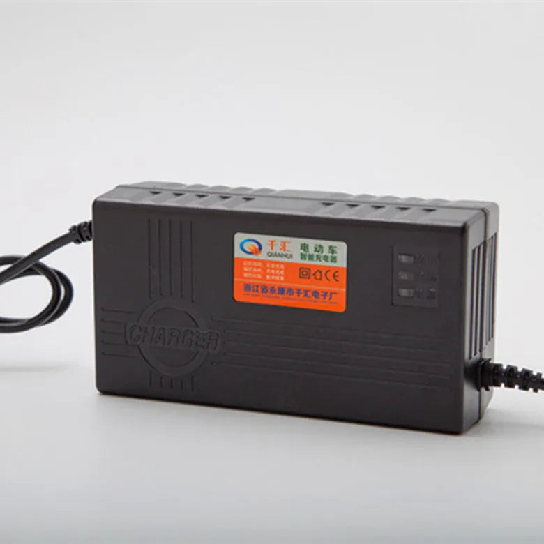 Black 72V20AH electric car battery charger with AU, EU, and US plug style options
