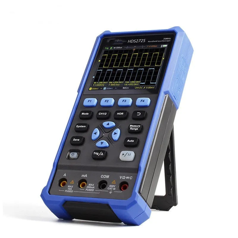Handheld digital oscilloscope with probe and accessories for automotive diagnostics