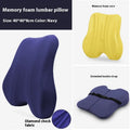 Grey lumbar support cushion measuring 40x40x8cm for office chairs