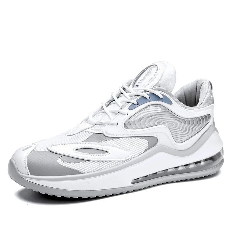 Men's casual summer air cushion shoes in Space Black colour with a height-increasing sole.