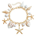 Women's waist chain and bracelet set with star detailing in alloy metal