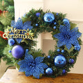 30cm plastic Christmas wreath decoration in multicolour options for door and garden display