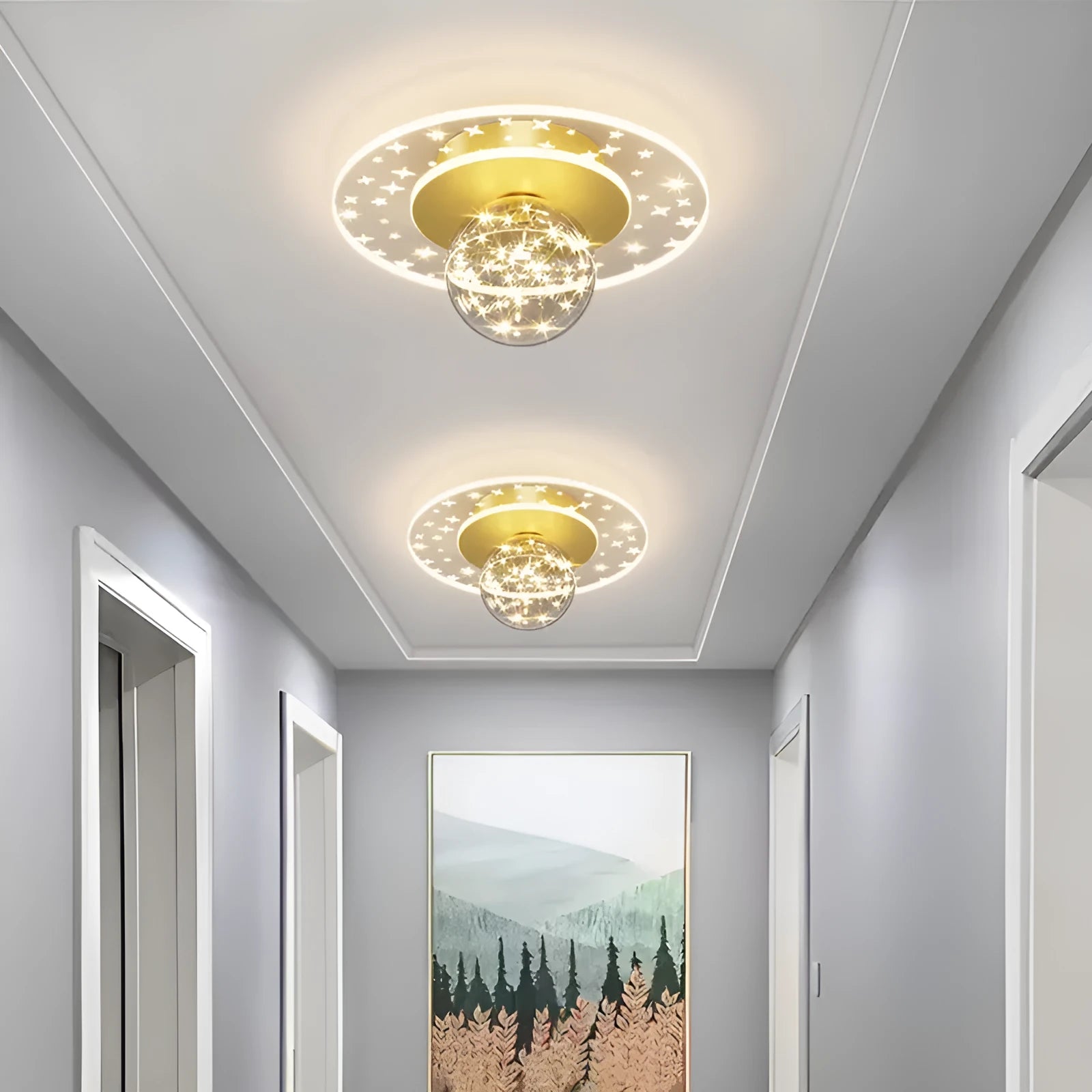 Modern simplicity LED ceiling lamp body in black, gold, or white finish for hallway and corridor installation with 220V support