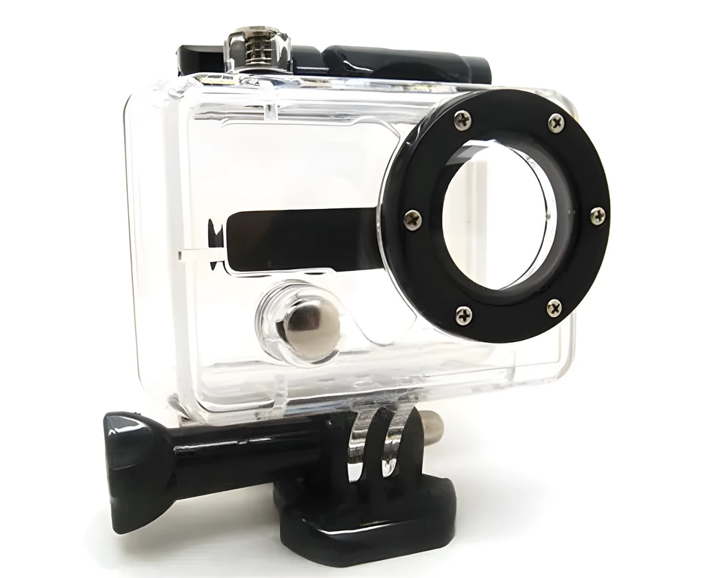 Suptig waterproof housing case for GoPro Hero 1 and Hero 2 with flat glass lens underwater at depth