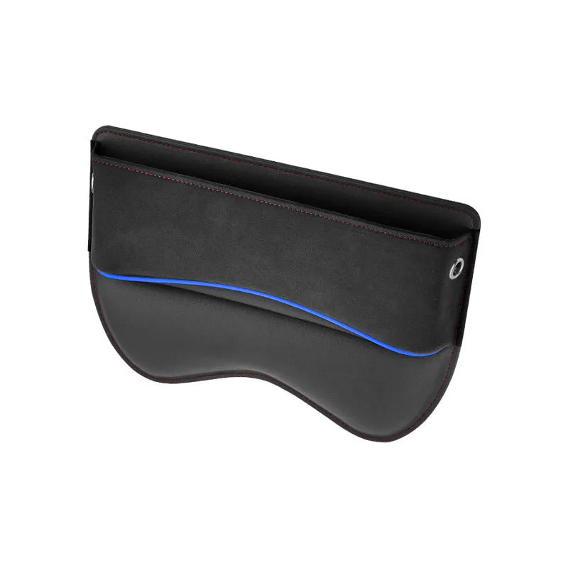 Leather car seat storage box in beige colour with waterproof and pressure resistant features.