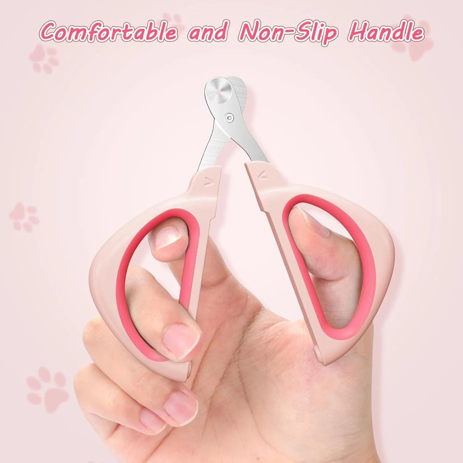 Blue pet nail clipper with positioning hole and non-slip handle for trimming cat claws