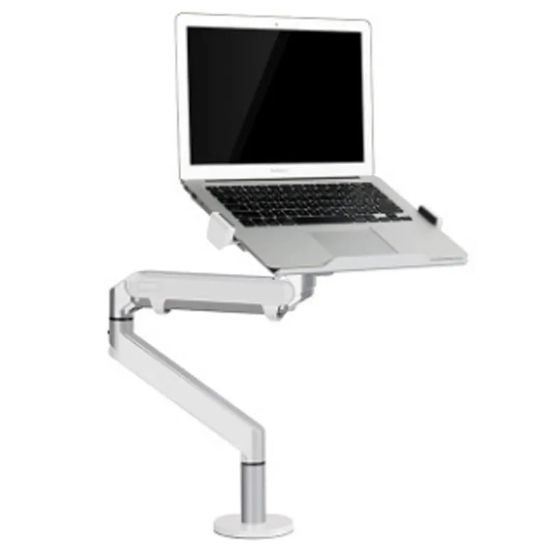 Aluminium hover notebook stand with adjustable arm bracket in silver or black colour