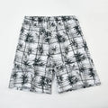 Men's floral printed five-point swimming trunks in polyester fabric with free size fit