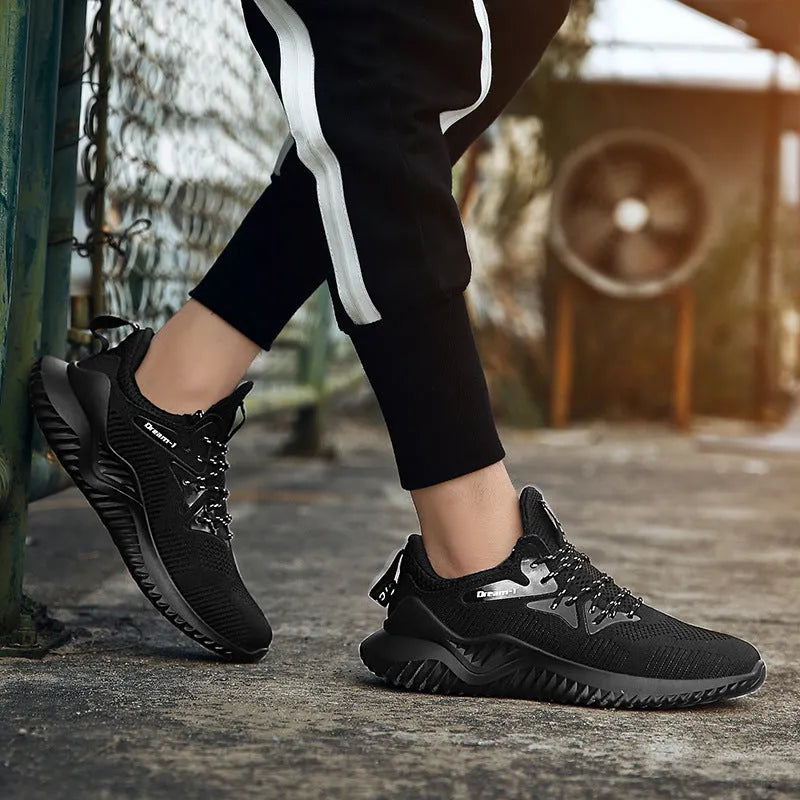 Adult low-top running shoes with front strap closure and mesh upper in various colour options