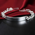 Male and female couple bracelets in S925 silver and copper, silver colour, chain length 21x10mm