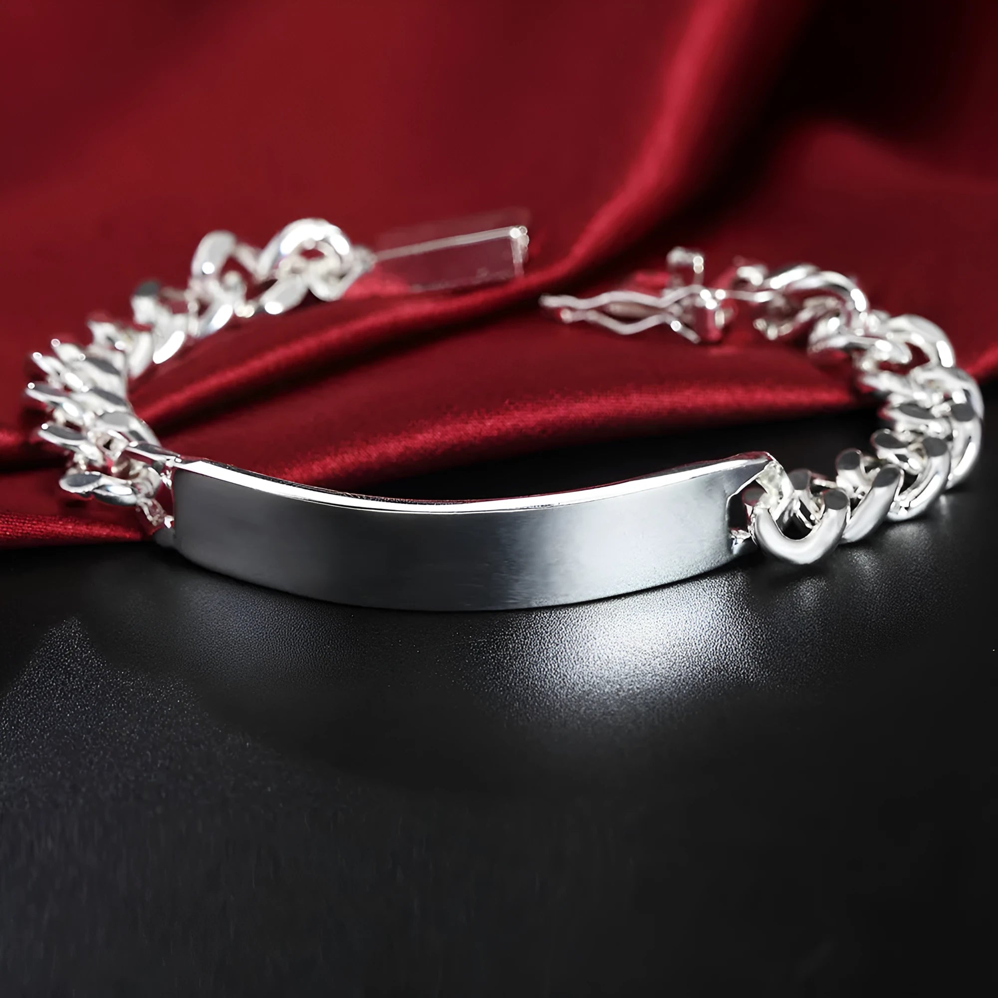 Male and female couple bracelets in S925 silver and copper, silver colour, chain length 21x10mm