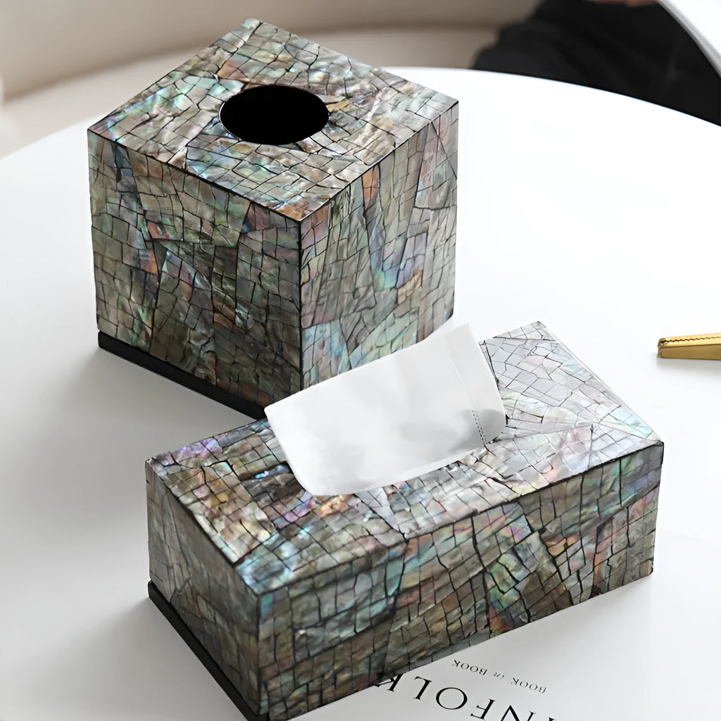Black shell storage box with removable organisation in rectangular and square options