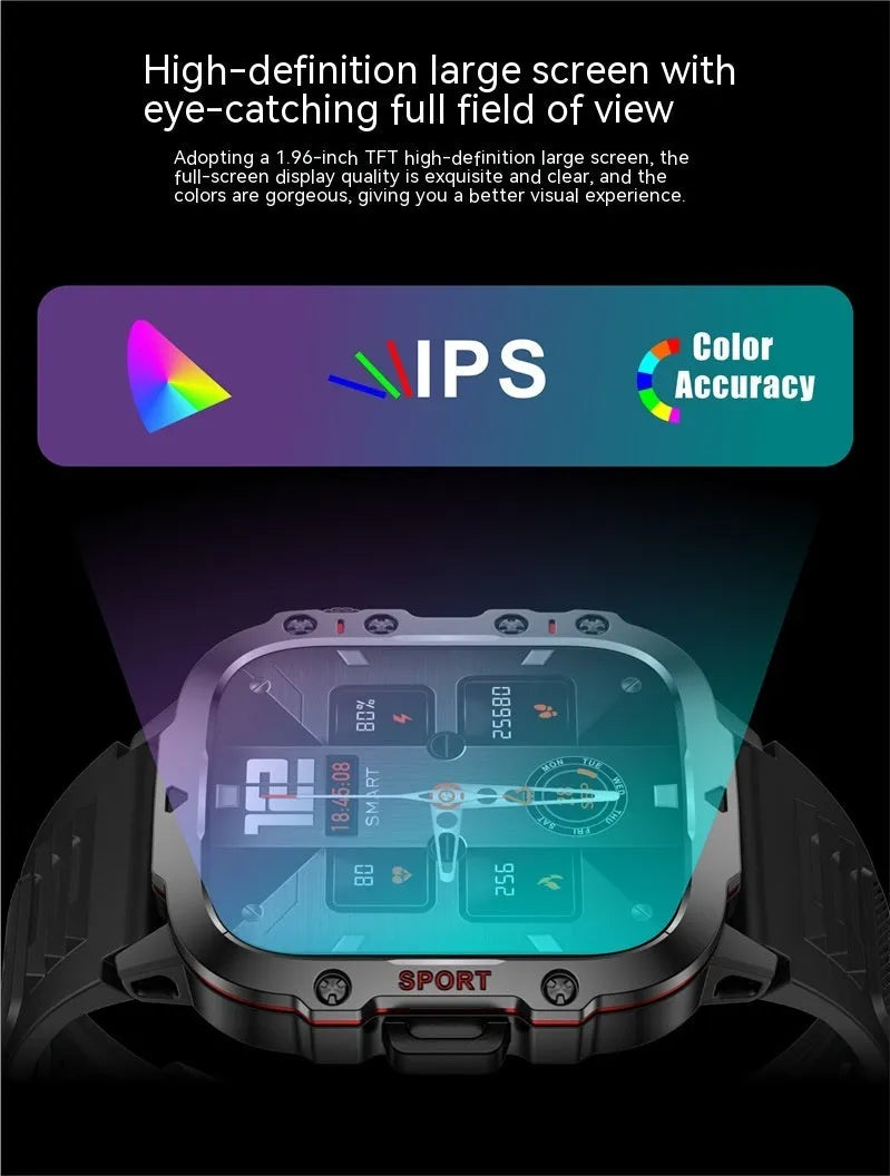 QX11 smart Bluetooth watch displaying heart rate on TFT screen with black silicone strap