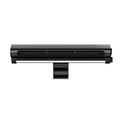 Black USB bladeless fan with clip-on laptop mount and integrated LED lighting