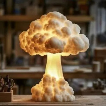 Modern mushroom cloud shaped table lamp with USB power for decorative desk lighting