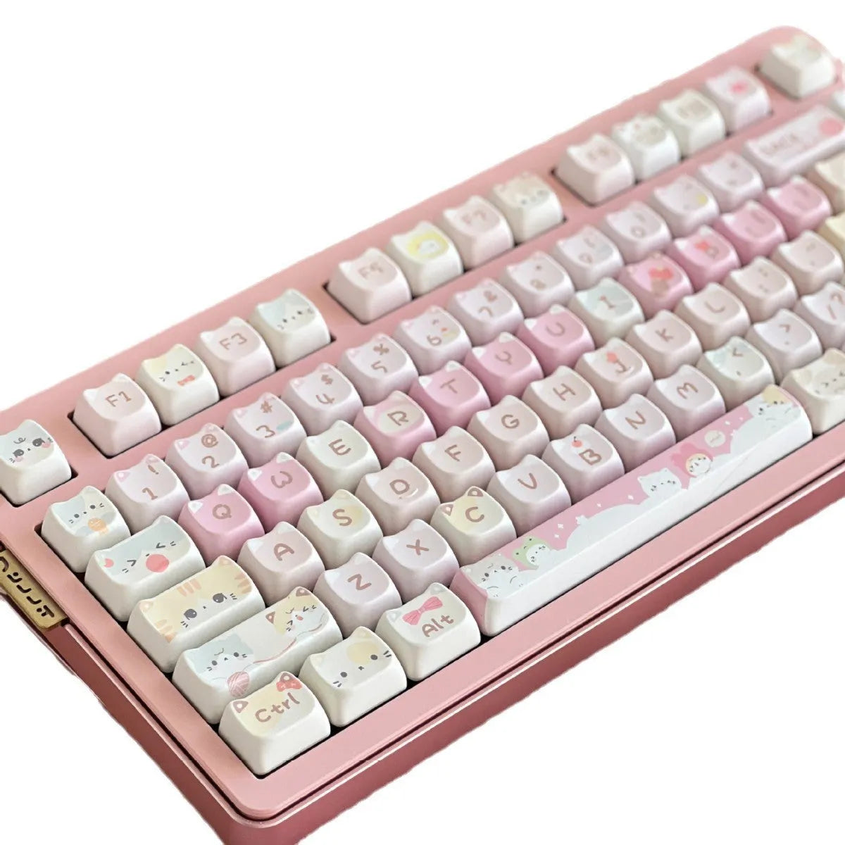 Meow Meow Team 141-piece full set of plastic keycaps with sublimation printing for mechanical keyboards.