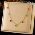 Women's gold-plated heart necklace with stainless steel chain adjustable 41-50cm length