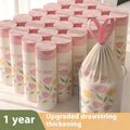 Pink drawstring garbage bags with degradable PE material and argy wormwood mosquito repellent properties