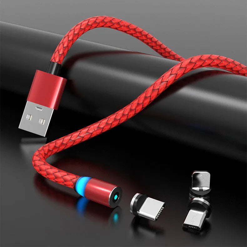 Magnetic phone charging cable with breathing light in various colour options