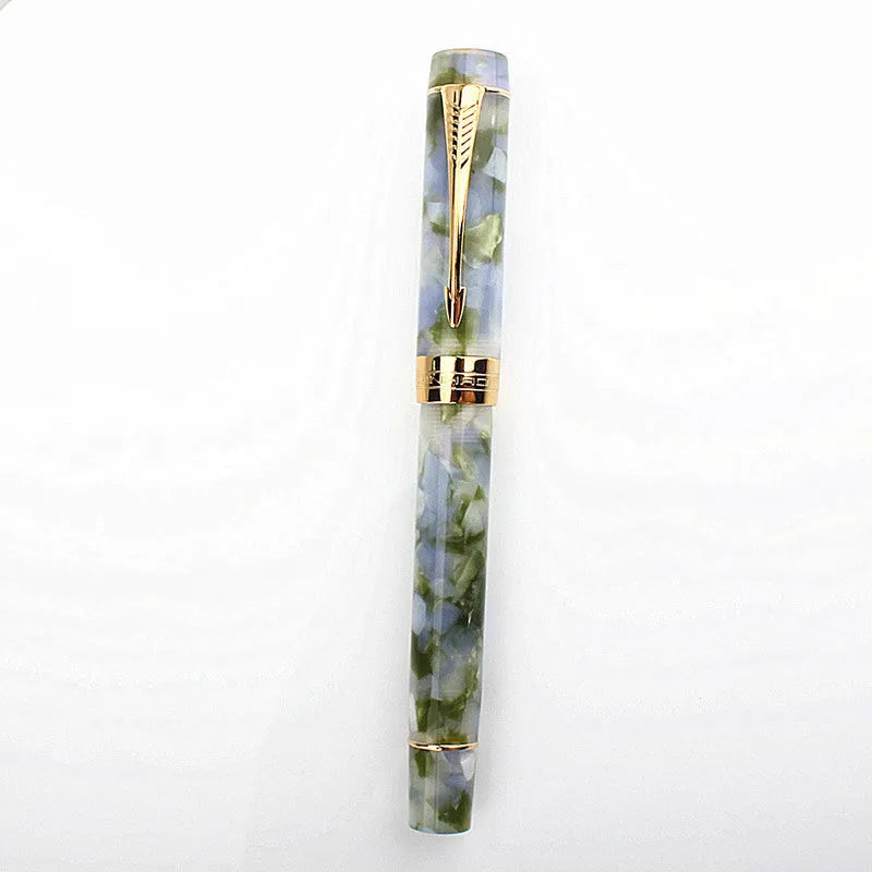 Deep bath green metal pen showing three tip options: 0.5mm F, 0.7mm M, and 1.0mm graphic art