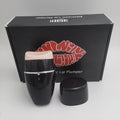 Electric silicone lip plumper device with three speed adjustment buttons in black colour option