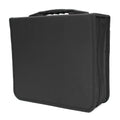 Black Oxford fabric CD storage organiser binder with zipper closure and top hand strap