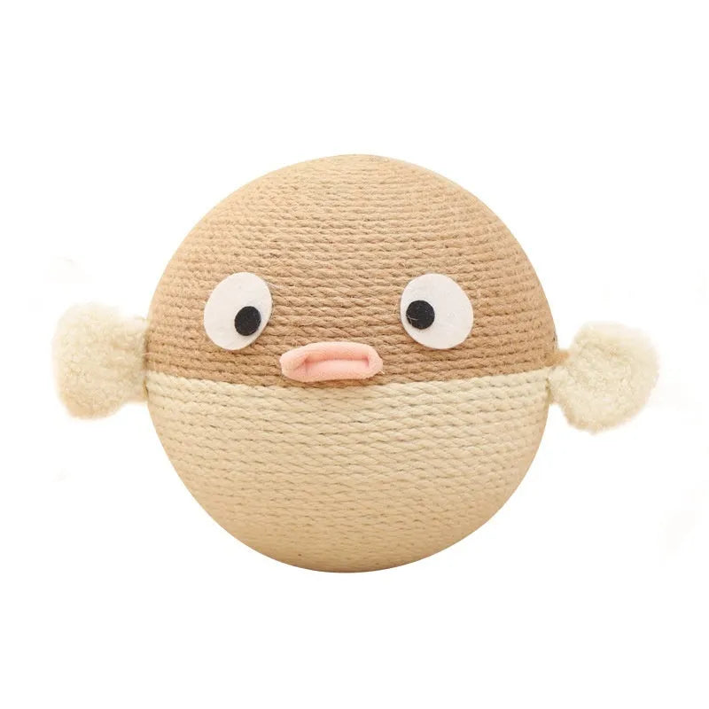 15cm sisal hemp cube pet puzzle toy with puffer leakage food feeder design for dogs and cats