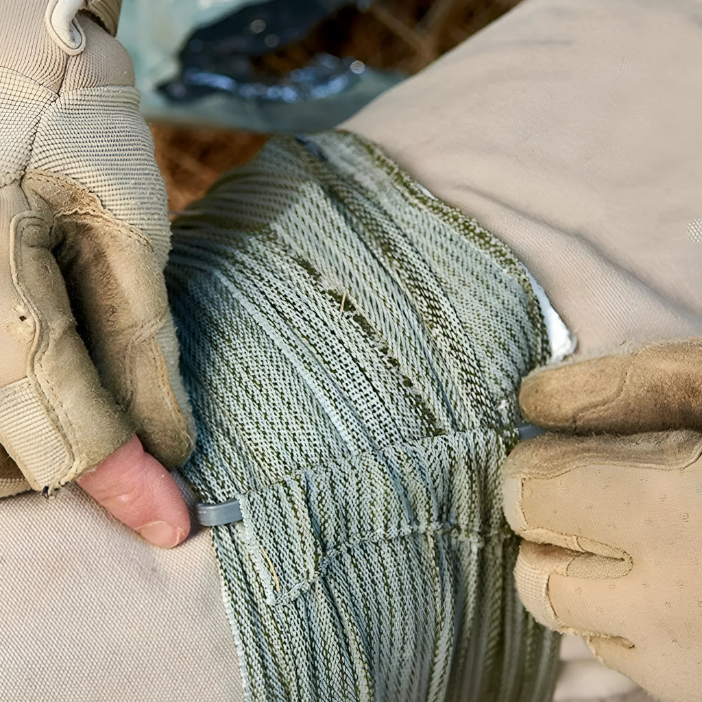 Portable tactical hemostatic bandage kit with compression gauze tape in 4 inch and 6 inch sizes