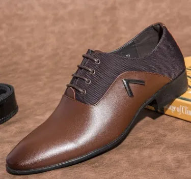 Men's black Oxford shoes with low-cut PU upper and rubber sole