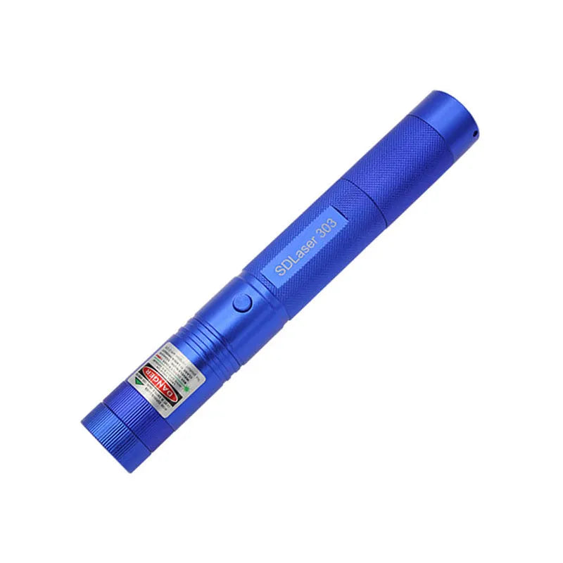 Green light laser flashlight with aluminium alloy body blue colour 16 cm length