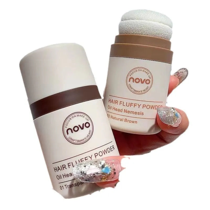 Oil control powder container for bangs, hairline and facial application with multiple shade options