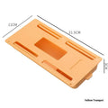 Small plastic under-table storage box with covered grid design in solid colour options for desk organization
